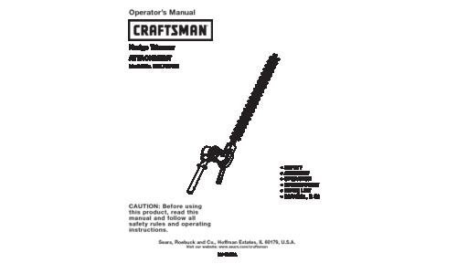 Craftsman Trimmer 316.79249 User Manual