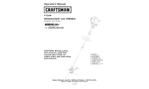 Craftsman Trimmer 316.79197 User Manual