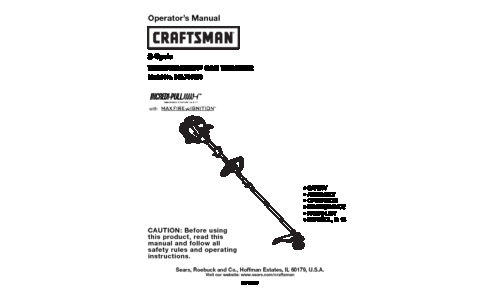 Craftsman Trimmer 316.79189 User Manual