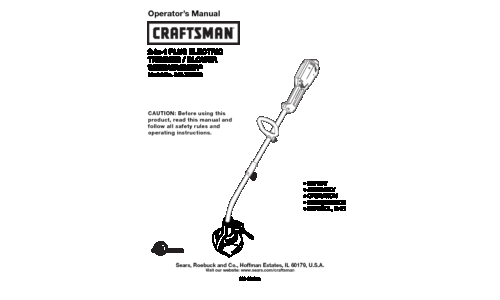 Craftsman Trimmer 316.7454 User Manual