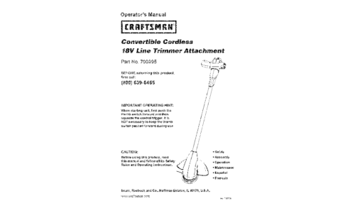 Craftsman Trimmer 240.74291 User Manual