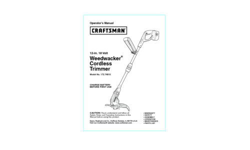 Craftsman Trimmer 172.74815 User Manual