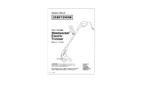 Craftsman Trimmer 172.74544 User Manual