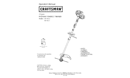 Craftsman Trimmer 104.79211 User Manual