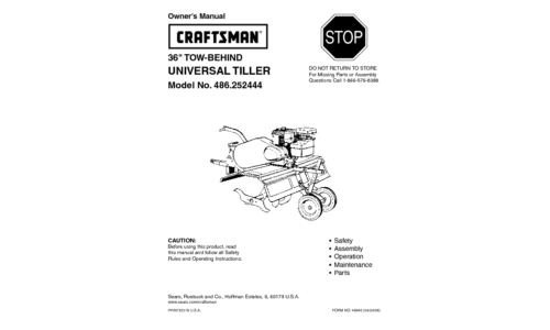 Craftsman Tiller 486.252444 User Manual