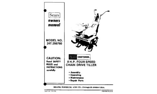 Craftsman Tiller 247.29876 User Manual