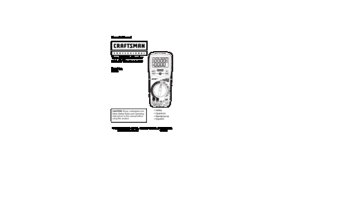 Craftsman Thermometer 81079 User Manual