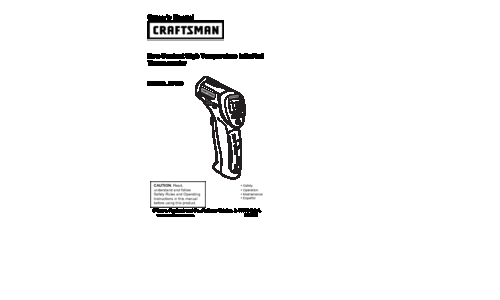 Craftsman Thermometer 50466 User Manual