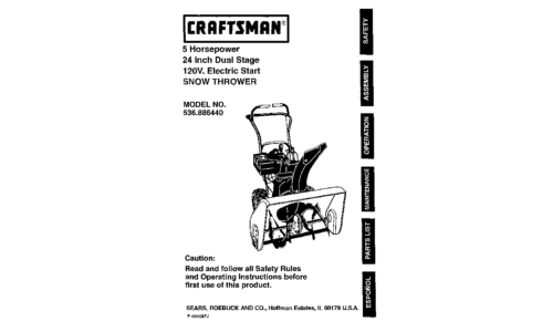 Craftsman Snow Blower 536.88644 User Manual