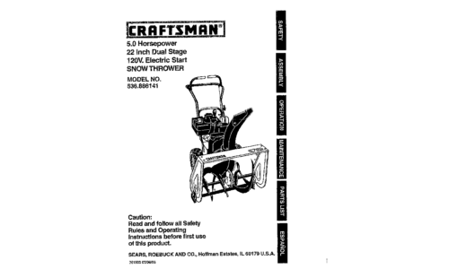 Craftsman Snow Blower 536.886141 User Manual