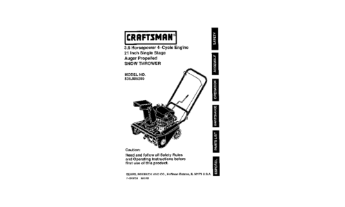 Craftsman Snow Blower 536.8852 User Manual