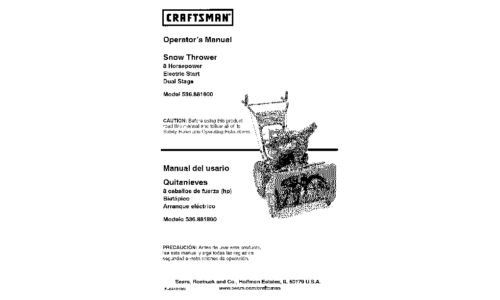 Craftsman Snow Blower 536.8818 User Manual