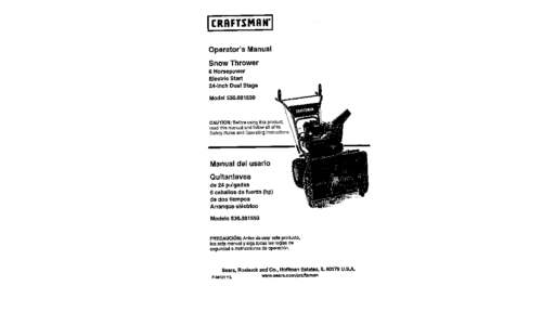 Craftsman Snow Blower 536.88155 User Manual