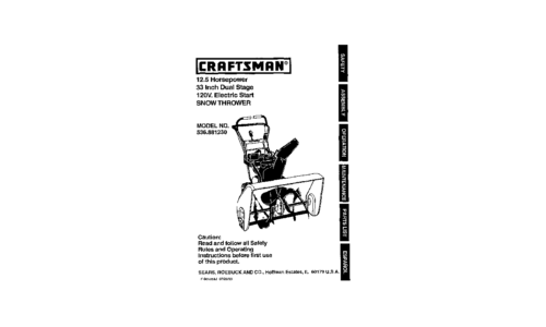 Craftsman Snow Blower 536.88123 User Manual