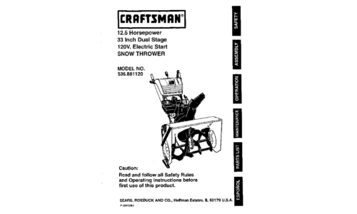 Craftsman Snow Blower 536.88112 User Manual