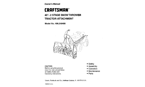 Craftsman Snow Blower 486.2484 User Manual