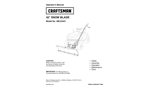 Craftsman Snow Blower 486.24441 User Manual