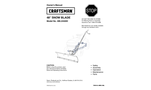 Craftsman Snow Blower 486.244283 User Manual