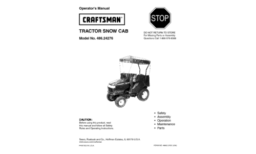 Craftsman Snow Blower 486.24276 User Manual