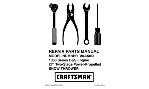 Craftsman Snow Blower 253560 User Manual