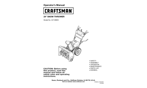 Craftsman Snow Blower 247.88955 User Manual