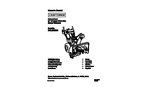 Craftsman Snow Blower 247.88853 User Manual