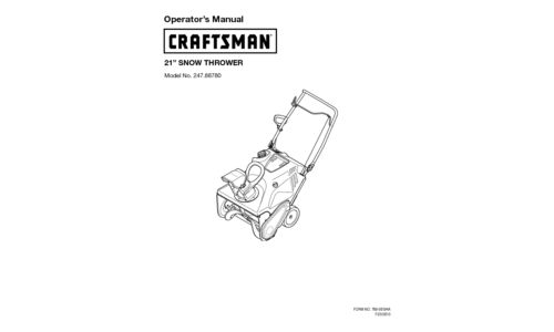 Craftsman Snow Blower 247.8878 User Manual