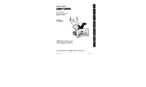 Craftsman Snow Blower 247.885500 User Manual