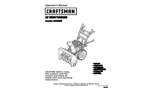 Craftsman Snow Blower 247.88355 User Manual