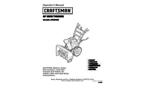 Craftsman Snow Blower 247.8819 User Manual