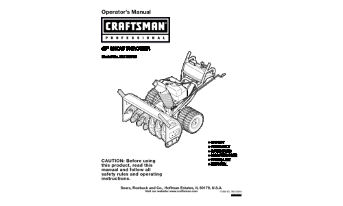 Craftsman Snow Blower 247.88045 User Manual