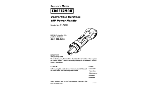 Craftsman Saw 71.74291 User Manual