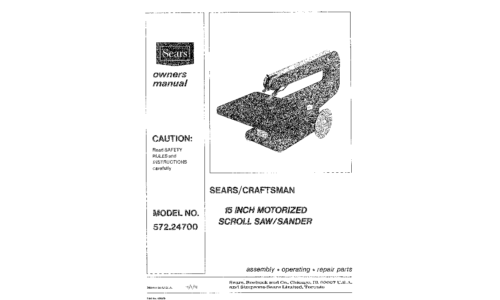 Craftsman Saw 572.24700 User Manual