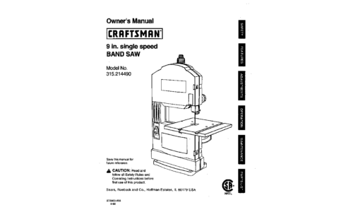 Craftsman Saw 315.21449 User Manual