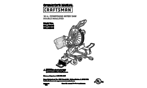 Craftsman Saw 315.21234 User Manual