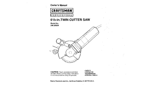 Craftsman Saw 286.26829 User Manual