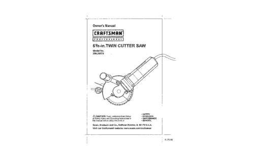 Craftsman Saw 286.25574 User Manual