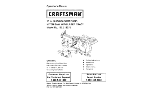 Craftsman Saw 137.21237 User Manual