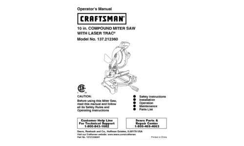 Craftsman Saw 137.21236 User Manual