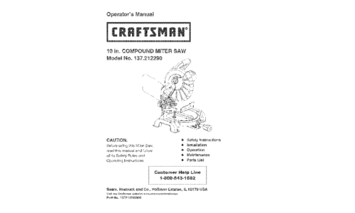 Craftsman Saw 137.21229 User Manual