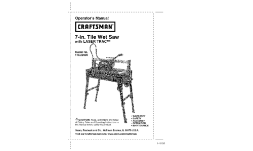 Craftsman Saw 118.22000 User Manual