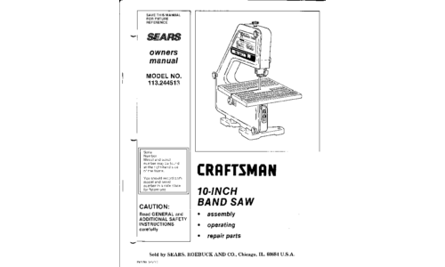 Craftsman Saw 113.244513 User Manual