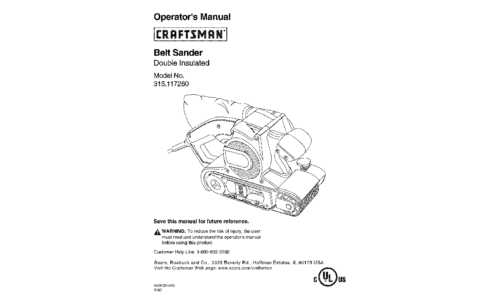 Craftsman Sander 315.11726 User Manual