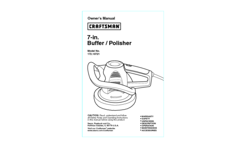 Craftsman Sander 172.10721 User Manual