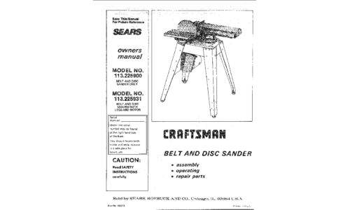 Craftsman Sander 113.225931 User Manual