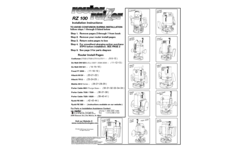 Craftsman Router RZ100 User Manual