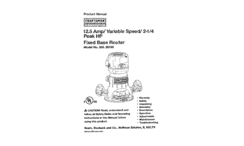 Craftsman Router 320.2819 User Manual