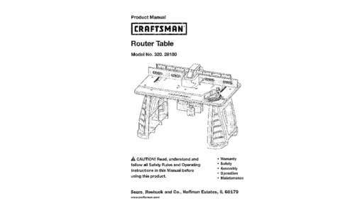 Craftsman Router 320. 28180 User Manual