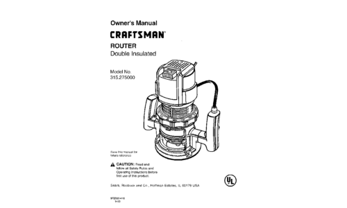 Craftsman Router 315.275 User Manual