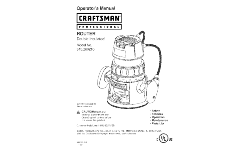 Craftsman Router 315.26921 User Manual